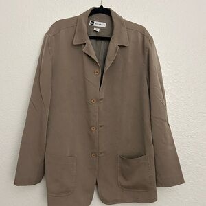 100% SILK Bachrach Men's Brown Lightweight Jacket. Made in Italy.